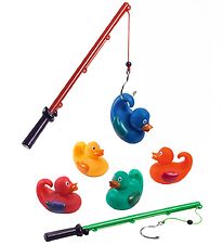 Djeco Fishing Game - Rainbow Rubber Bath Ducks