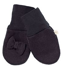 Racing Kids Mittens - Wool/Cotton - 2-layer - Black