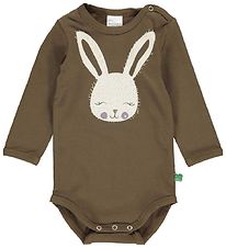 Freds World Samfella L/æ - Rabbit Leturgerð - Brown Mist M. Pren