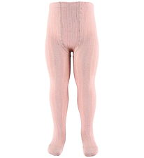 Condor Tights - Viscose - Rib - Pink w. Glitter