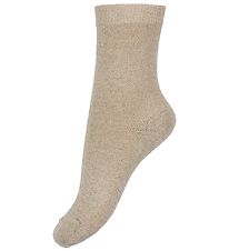 Condor Socks - Viscose - Beige w. Glitter