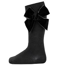 Condor Knee-High Socks w. Bow - Black