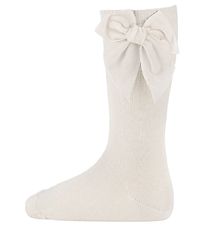 Condor Knee-High Socks w. Bow - White