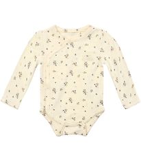 Petit Town Sofie Schnoor Wrap Bodysuit l/s - Antique White w. Fl