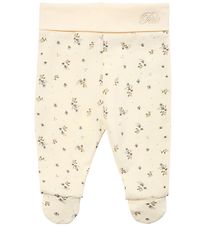 Petit by Sofie Schnoor Byxor m. Fötter - Antique White m. Blomma