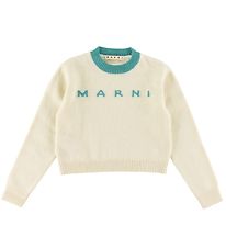 Marni Blouse - Laine - Recadr - Blanc/Turquoise