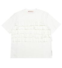 Marni T-Shirt - Blanc av. Froufrous