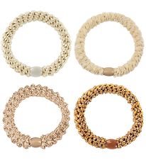 Kknekki Elastics - 4-Pack - Beige/Brown Glitter Mix