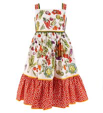 Dolce & Gabbana Dress - Capri - White/Red w. Vegetables