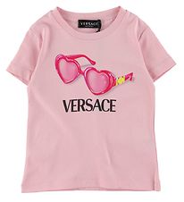 Versace T-Shirt - Rose av. Lunettes de Soleil