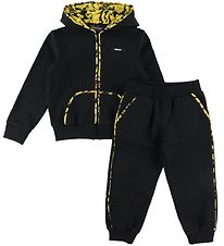 Versace Sweat Set - Cardigan/Sweatpants - Black/Gold