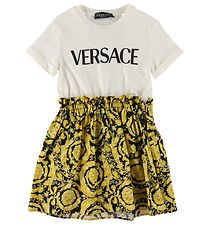 Versace Kleid - Wei/Schwarz m. Gelb