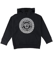 Versace Kapuzenpullover - Schwarz/Weies m. Logo