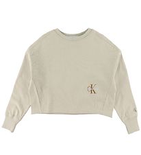 Calvin Klein Sweatshirt - Monogramm - Eierschale