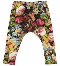 Christina Rohde Leggings - Baby - Black w. Flowers