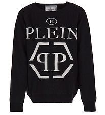 Philipp Plein Blouse - Laine/Viscose - Noir av. Logo