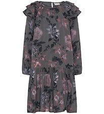 Minymo Kleid - Smoked Pearl m. Blumen