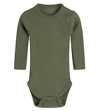 Hust and Claire Bodysuit l/s - Berry - Rib - Wool - Dusty Green