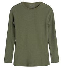 Hust and Claire Bluse - Adie - Rib - Wolle - Dusty Green