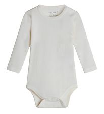 Hust and Claire Bodysuit l/s - Berry - Rib - Wool - Off White