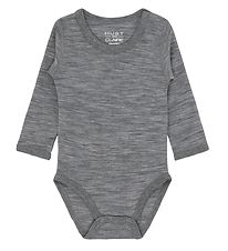 Hust and Claire Bodysuit l/s - Bo - Wool - Grey Melange