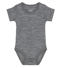 Hust and Claire Bodysuit s/s - Wool - Bola - Grey Melange