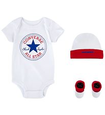 Converse Gift Box - Bodysuit s/s w. Beanie and Booties - White/R