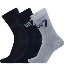 Ronaldo Chaussettes - 3 Pack - Gris/Bleu/Noir