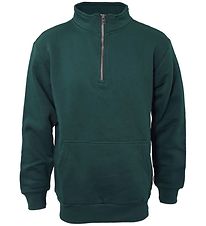 Hound -Sweatshirt - Halber Reiverschluss - Deep green