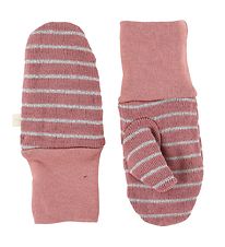 Racing Kids Mittens - Wool/Cotton - Rose/Silver