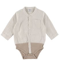 Hust and Claire Shirt Bodysuit l/s - Bertil - Beige/Off White