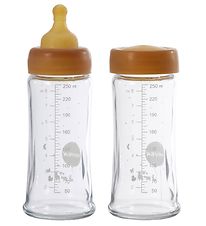 Hevea Babyflaschen - 2er-Pack - Glas & Naturgummi - 250 ml