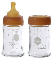 Hevea Feeding Bottles - 2-Pack - Glass & Natural Rubber - 150 mL
