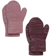 CeLaVi Fäustlinge - Wolle/Polyester - 2er-Pack - Rose Brown m. R