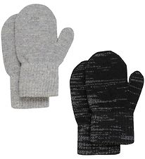CeLaVi Mittens - Wool/Polyester - 2-Pack - Grey/Black w. Reflex