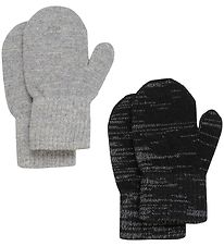 CeLaVi Handschuhe - Wolle/Polyester - 2er-Pack - Grau/Schwarz m.