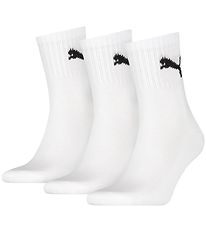 Puma Sokkar - Short Crew - 3 Pakki - Hvítur