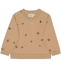 Monsieur Mini Sweatshirt - Stickerei Chocolate - Moos