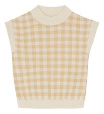 Monsieur Mini Liivi - Neulottu - Gingham - Moss/Offwhite