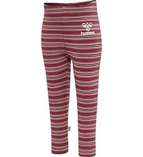 Hummel Leggings - HmlUnited Tights - Röndótt - Woodrose