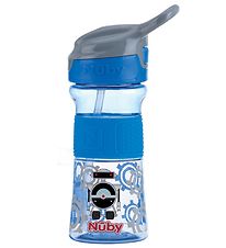 Nuby Water Bottle w. Straws - 360ml - Blue