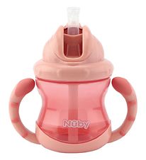 Nuby Drinking cup w. Handle and Straws - 270ml - Pink