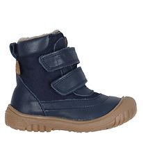 Pom Pom Winter Boots - Velcro Tex - With Front - Navy