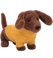 Jellycat Pehmolelu - 24 cm - Sweater Sausage Dog Yellow
