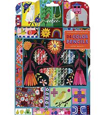 Eeboo Colouring Pencils - 24 pcs - Neon/Metal - Dutch Quilt Samp