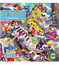 Eeboo Puzzle Game - 64 Bricks - 38x38 cm - Skateboarders