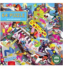 Eeboo Puzzlespiel - 64 Teile - 38x38 cm - Skateboarders