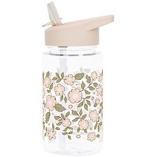 A Little Lovely Company Water Bottle with. Straws - 450 mL - Blo