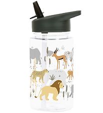 A Little Lovely Company Water Bottle with. Straws - 450 mL - Sav