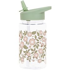 A Little Lovely Company Water Bottle with. Straws - 450 mL - Blo